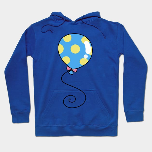 Blue and Yellow Polk-a-dot Balloon Hoodie by saradaboru